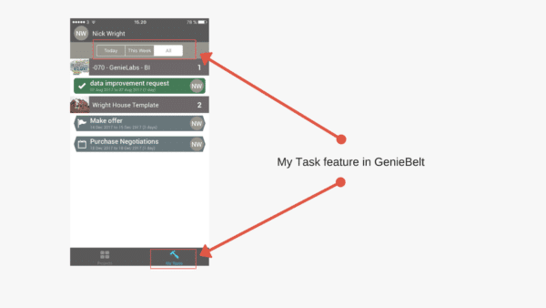 My task feature - GenieBelt Report 2017