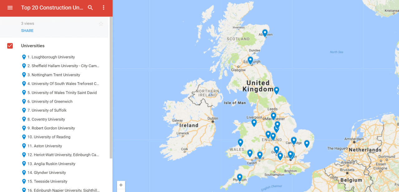 UK construction universities