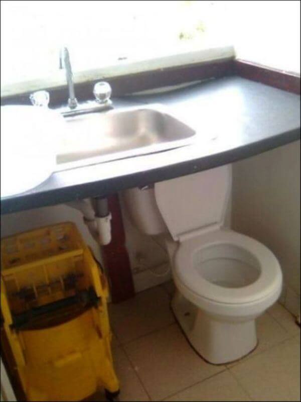 Construction Fail - Tap and Toilet