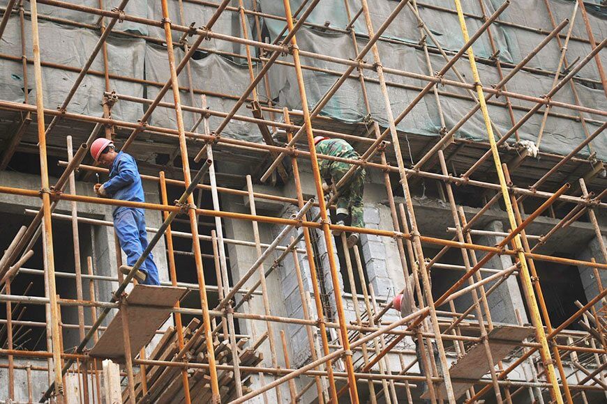 scaffold with men working