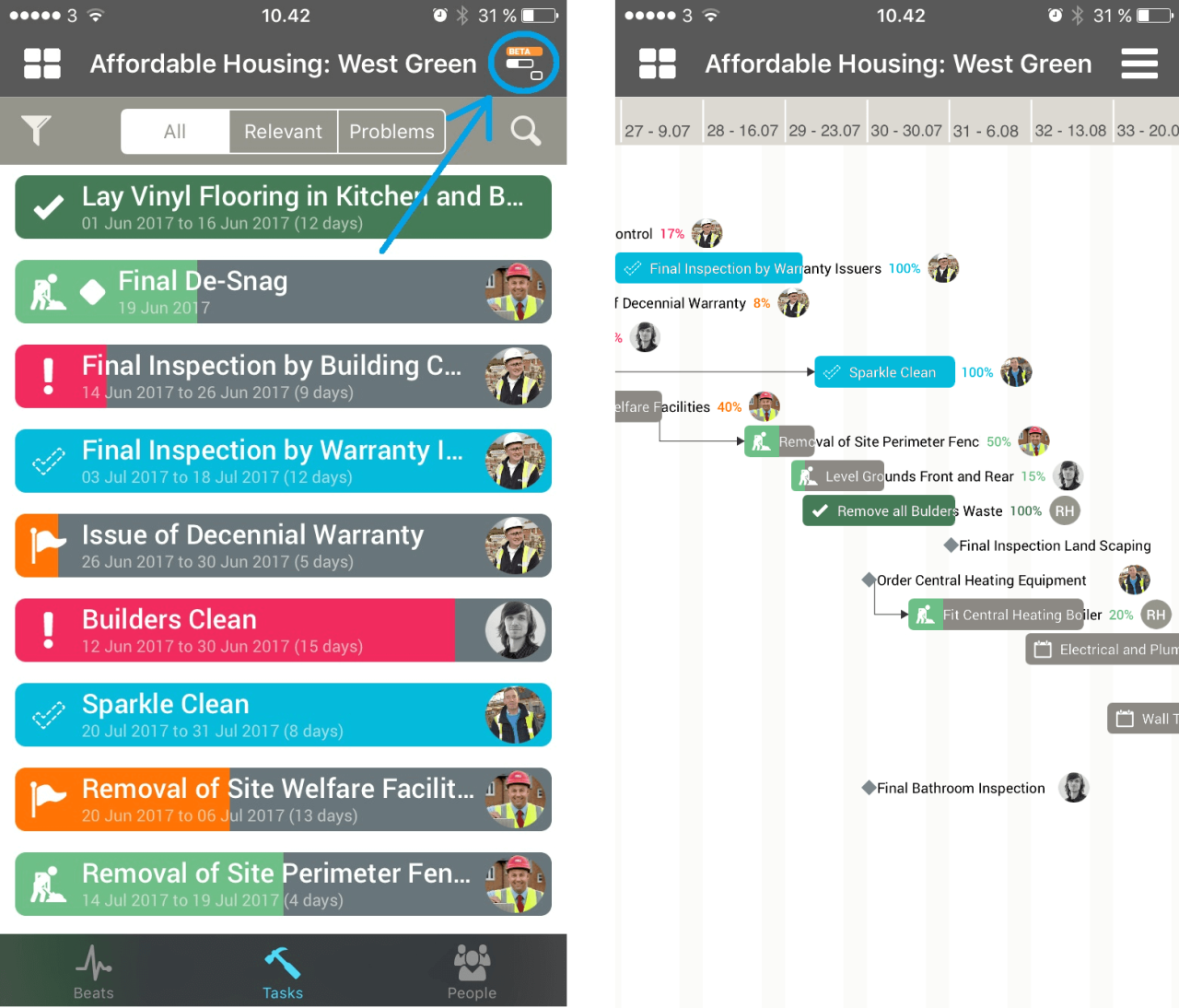 Gantt IOS GenieBelt Update