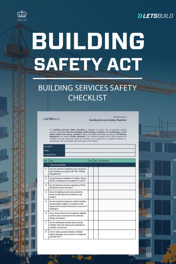 Building services safety checklist cover | LetsBuild
