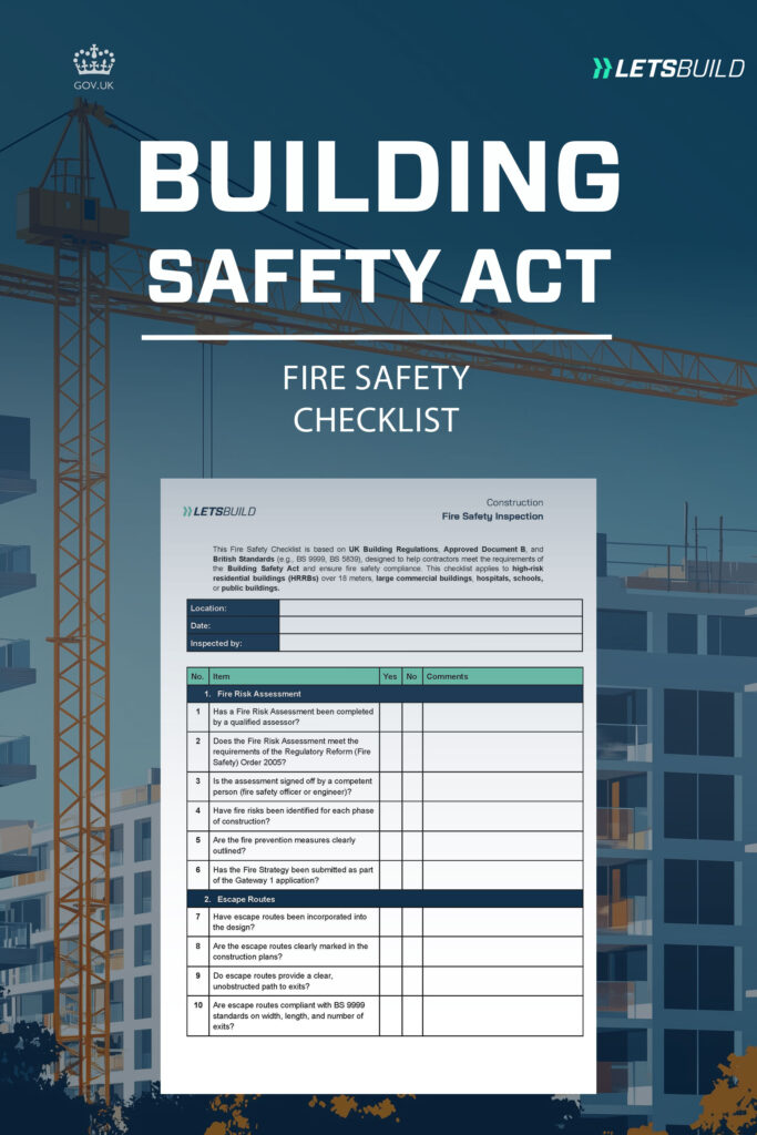Fire safety checklist building safety act cover image