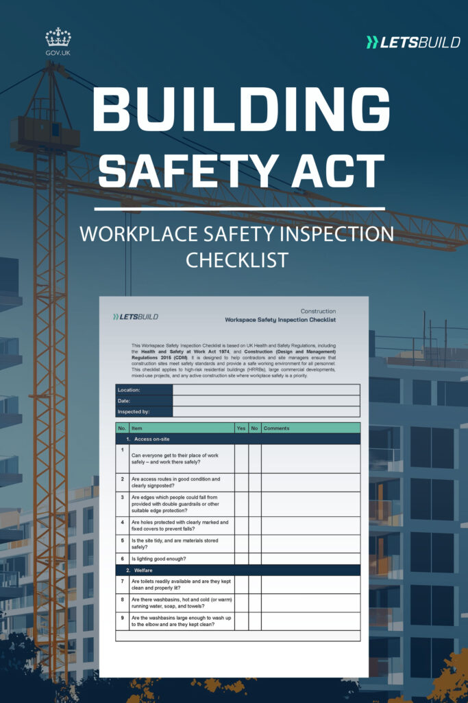 Workplace safety inspection checklist cover | LetsBuild